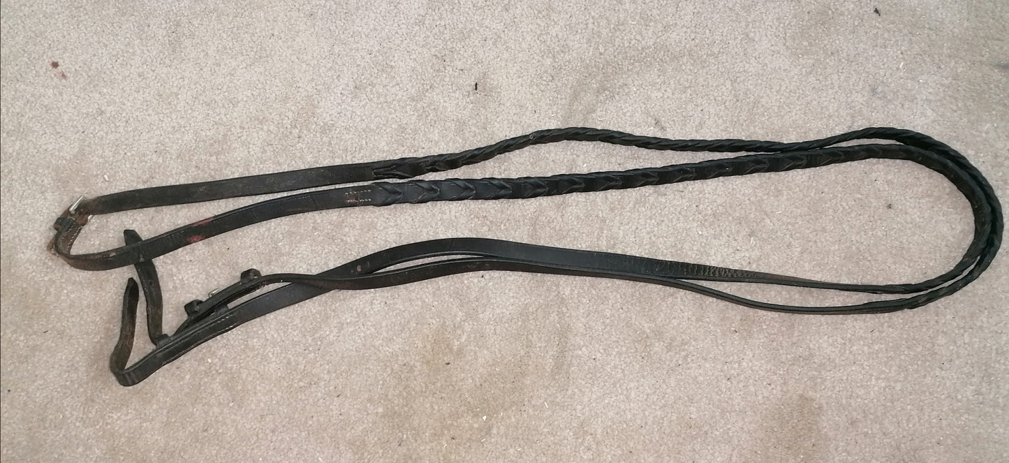 Brown Plaited Reins